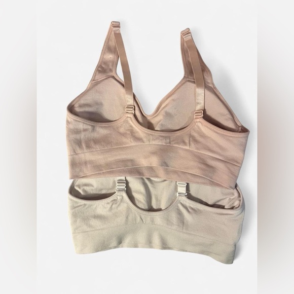 2 Pairs of Pink and cream Puma sports bras #activewear - Picture 2 of 7